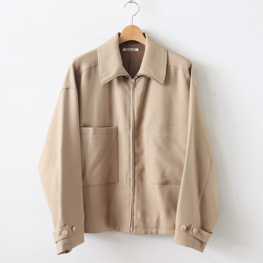 Very Goods | AURALEE | オーラリー WOOL SERGE ZIP-UP BLOUSON #BEIGE