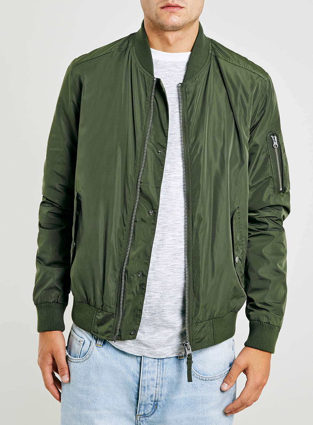 Very Goods | Khaki Bomber Jacket - Men's Coats & Jackets - Clothing ...