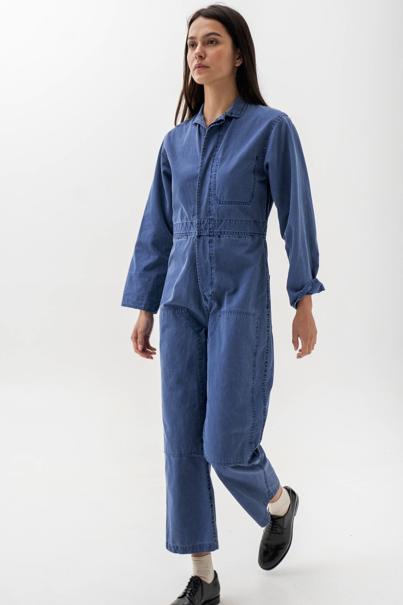 Very Goods FINCHER JUMPSUIT BLUE COTTON CANVAS CARON CALLAHAN