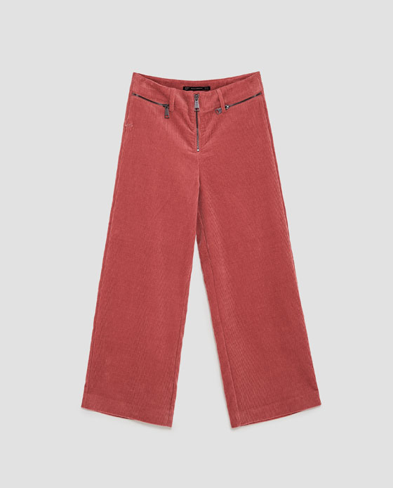 zara wide leg corduroy pants