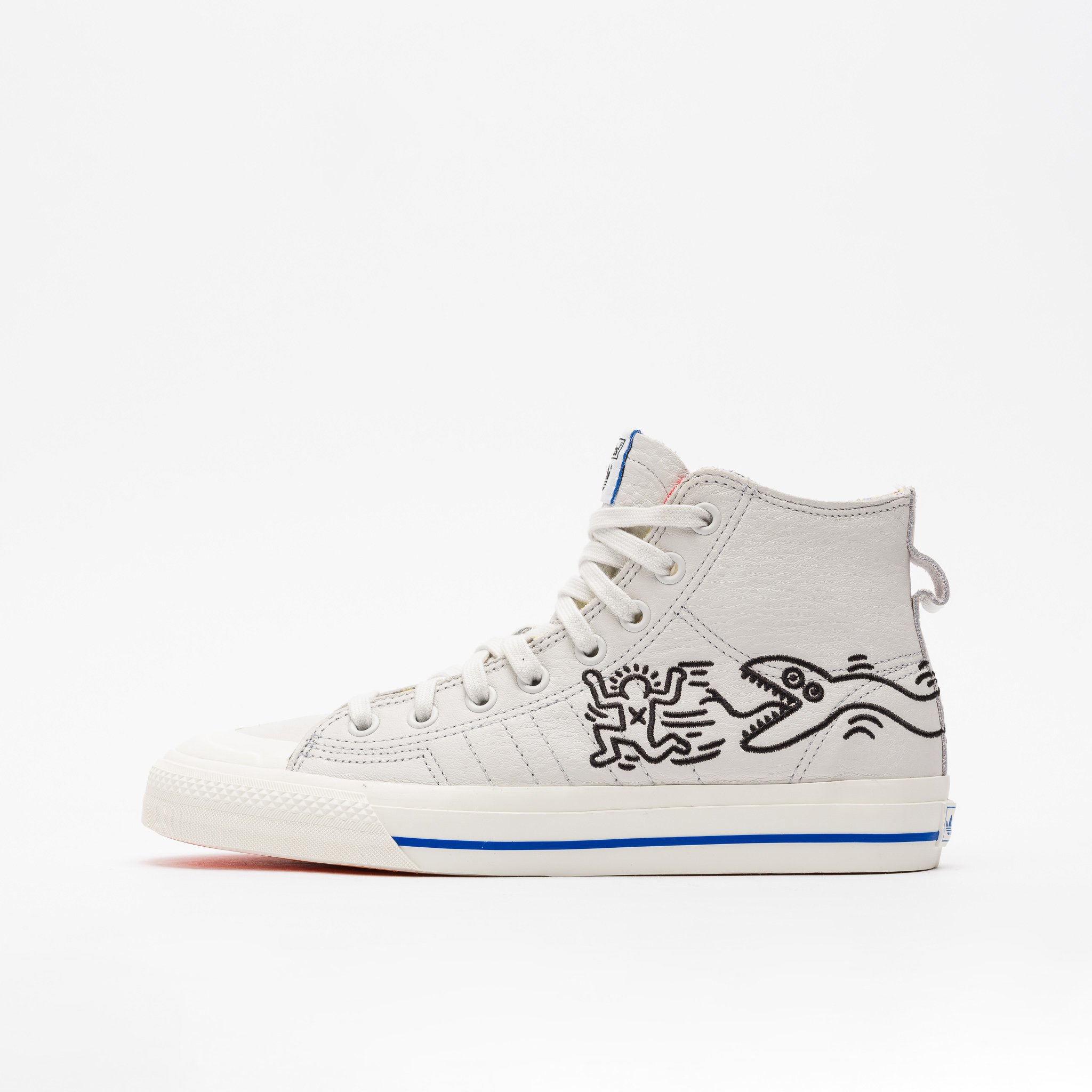 Very Goods | adidas Keith Haring Nizza Hi RF in Crystal White/Blue | Notre