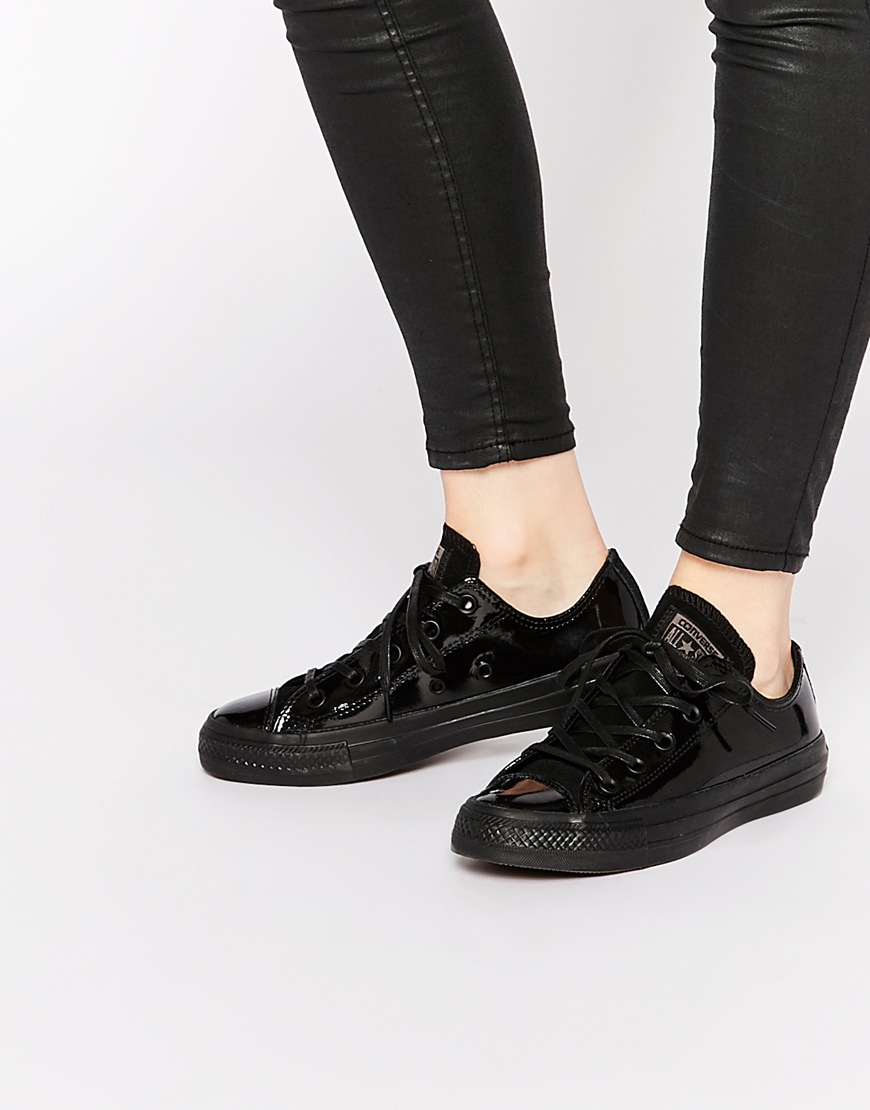 black patent converse trainers