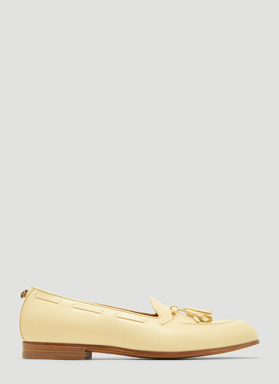 | Gucci Leather Tassel Loafers in Cream | LN-CC