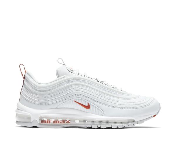 white and orange air max 97