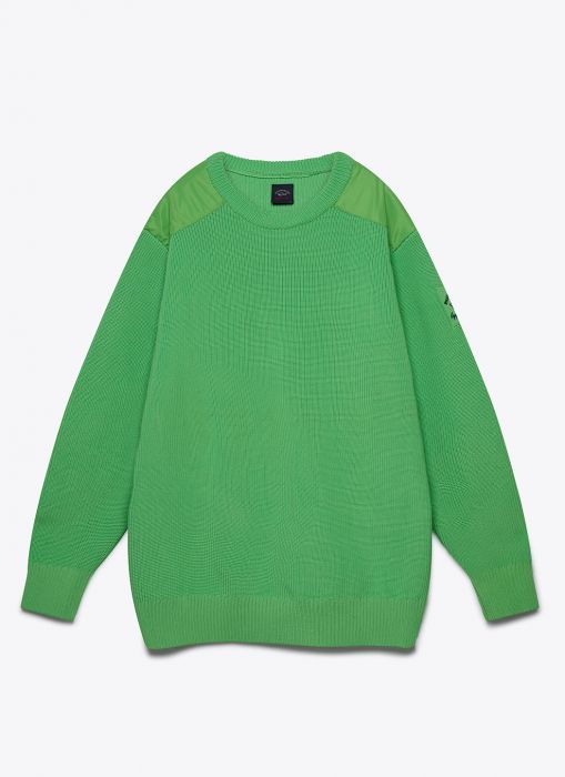 Very Goods | LQQK Studio x Paul & Shark Fluo Knitted Crewneck In Green