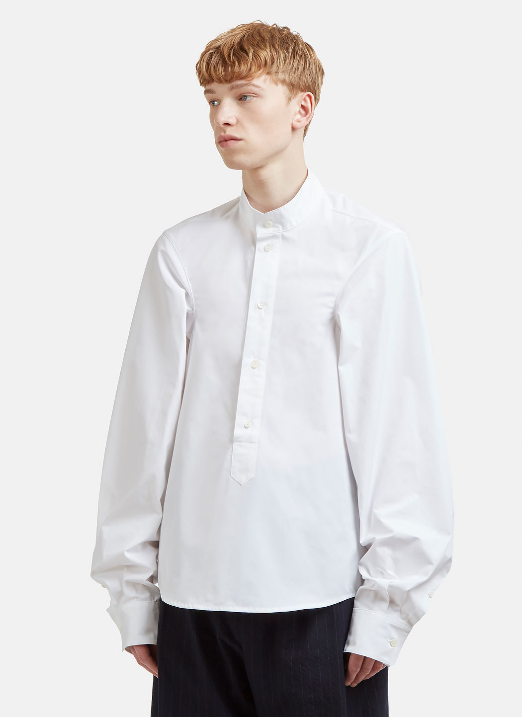 Very Goods | Hed Mayner Extended Sleeve Shirt in White | LN-CC