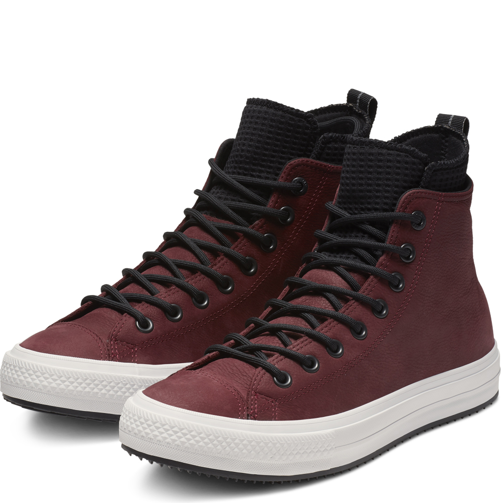 burgundy leather high top converse