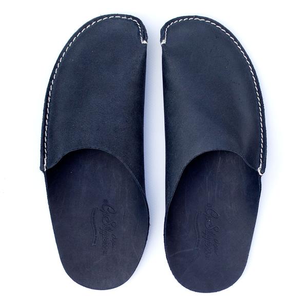black leather slippers ladies
