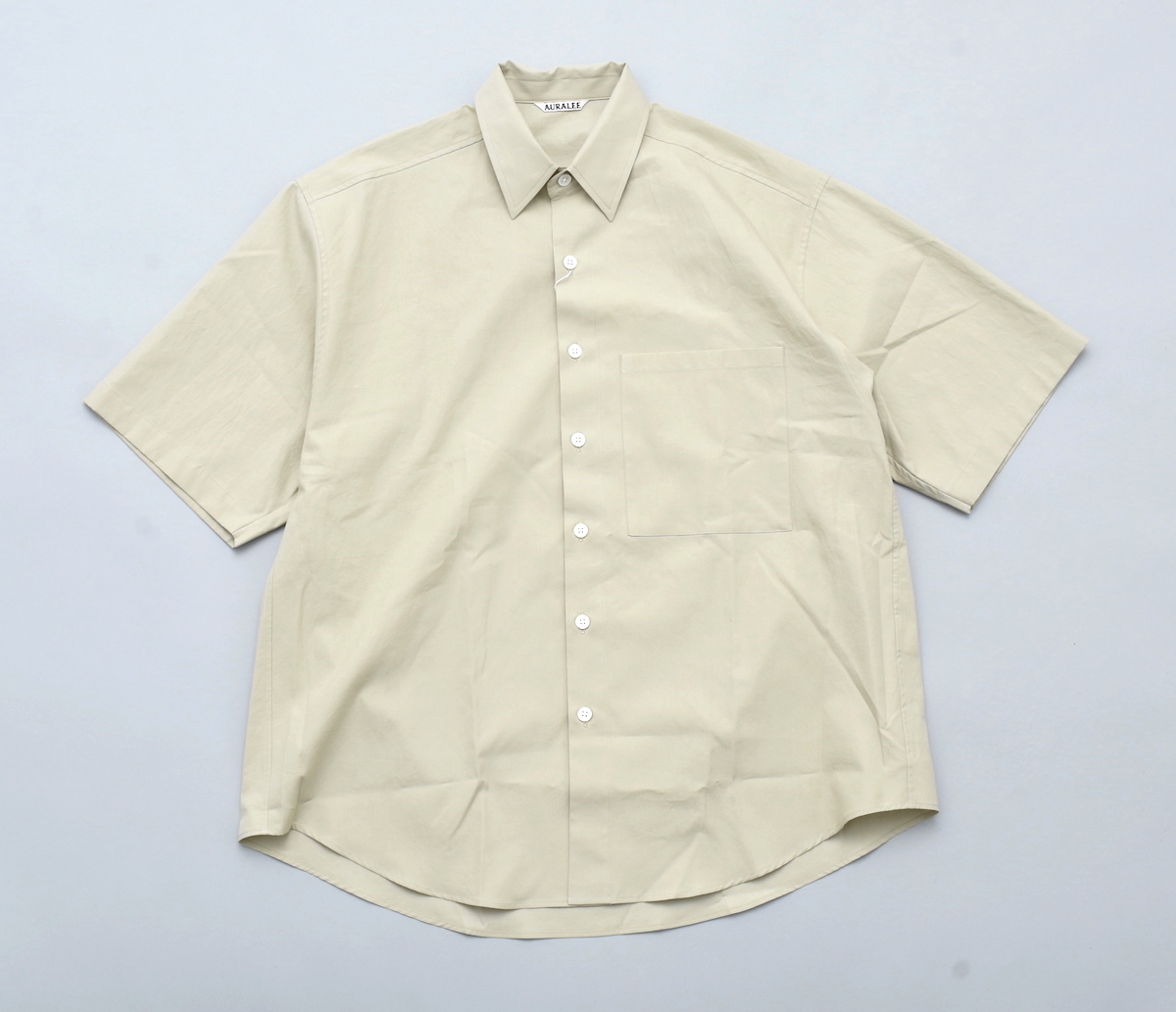 Very Goods | AURALEE「WASHED FINX TWILL HALF SLEEVED BIG SHIRTS