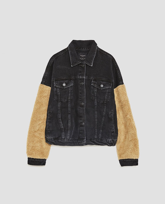 zara denim jacket with fur