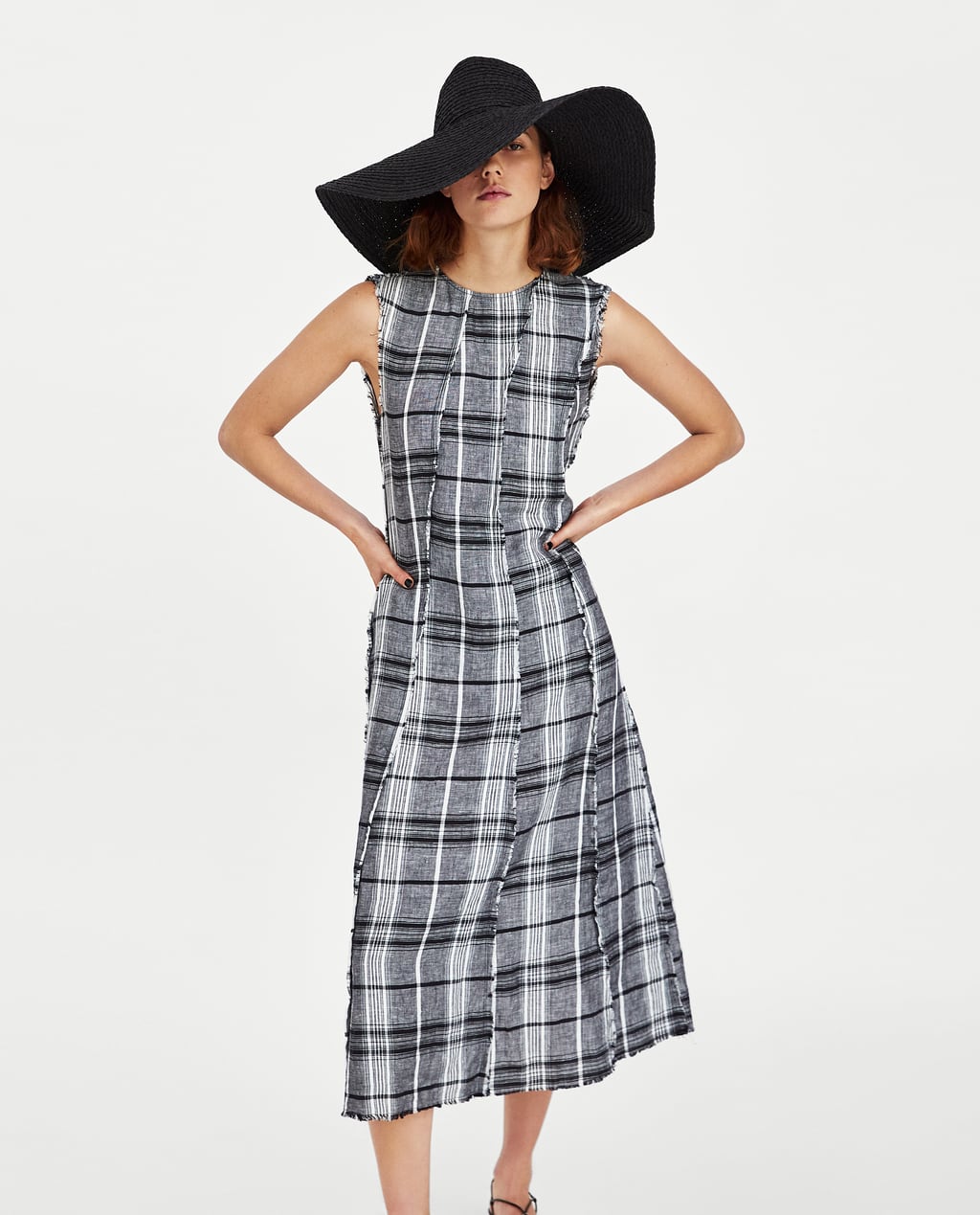checked linen dress