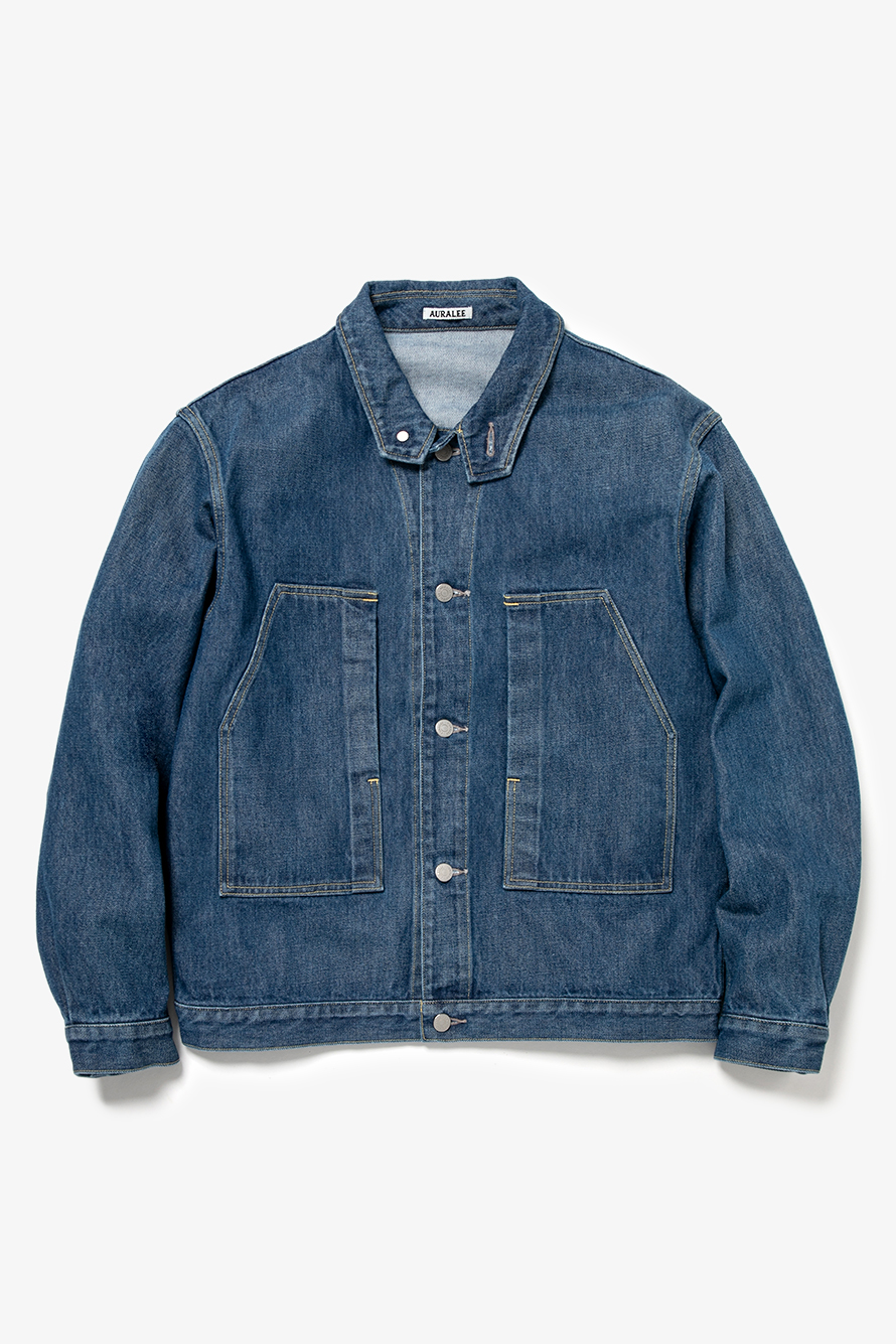 AURALEE WASHED HARD TWIST DENIM BLOUSON