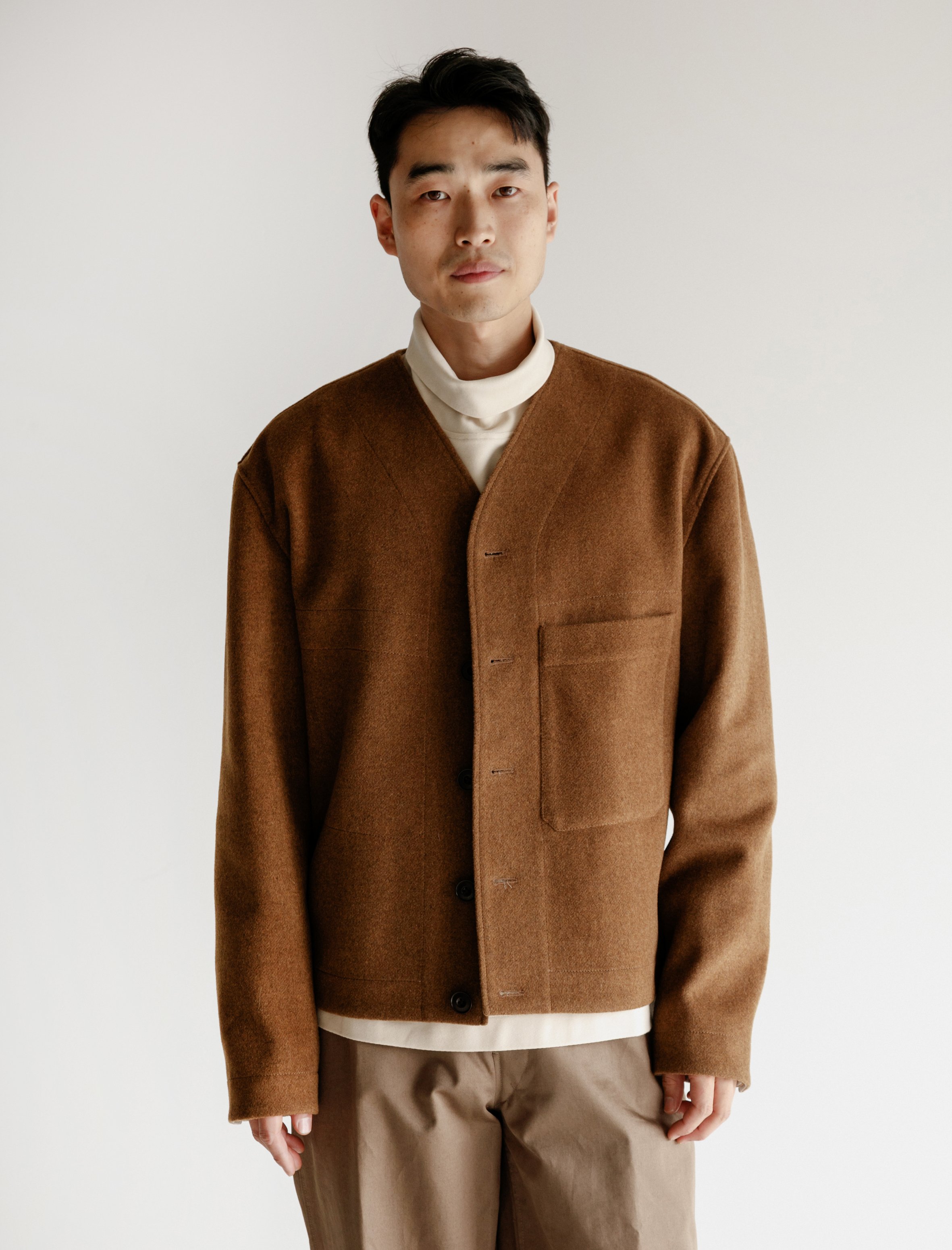 Very Goods | Lemaire V-Neck Liner Jacket Cognac – Neighbour