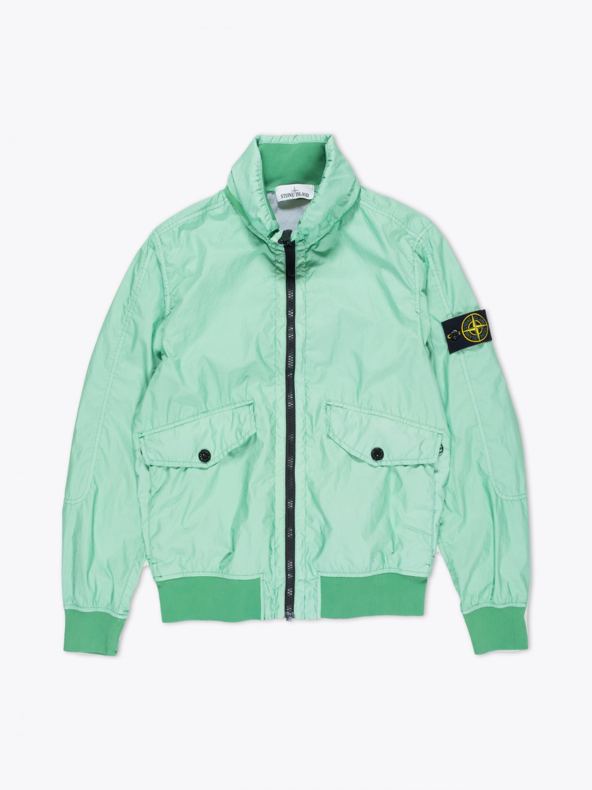 Very Goods Stone Island Membrana 3l Tc Bomber Jacket Light Green 5