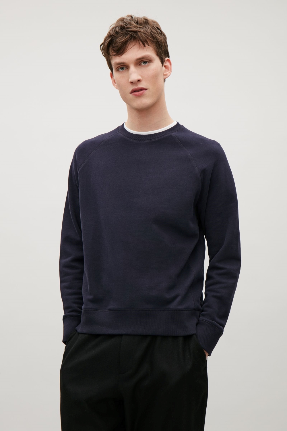 Very Goods | Flatlock detailed sweatshirt - Navy - Essentials - COS GB