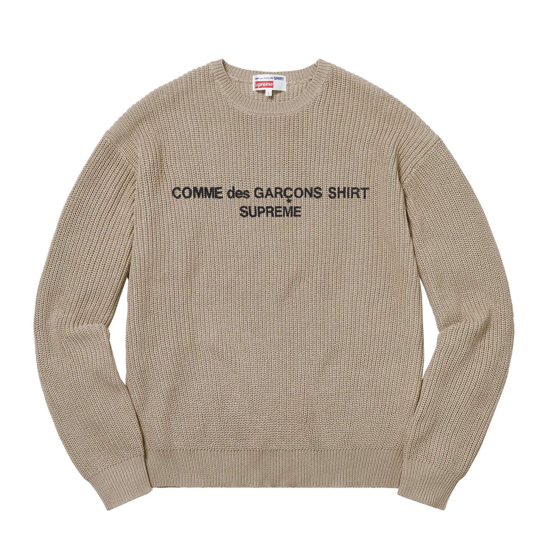Very Goods Comme des Garcons SHIRT Supreme Sweater Tan Dover Street Market
