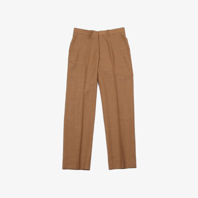 Very Goods | AURALEE WOOL CUPRA LINEN CLOTH SLACKS #BROWN CHECK