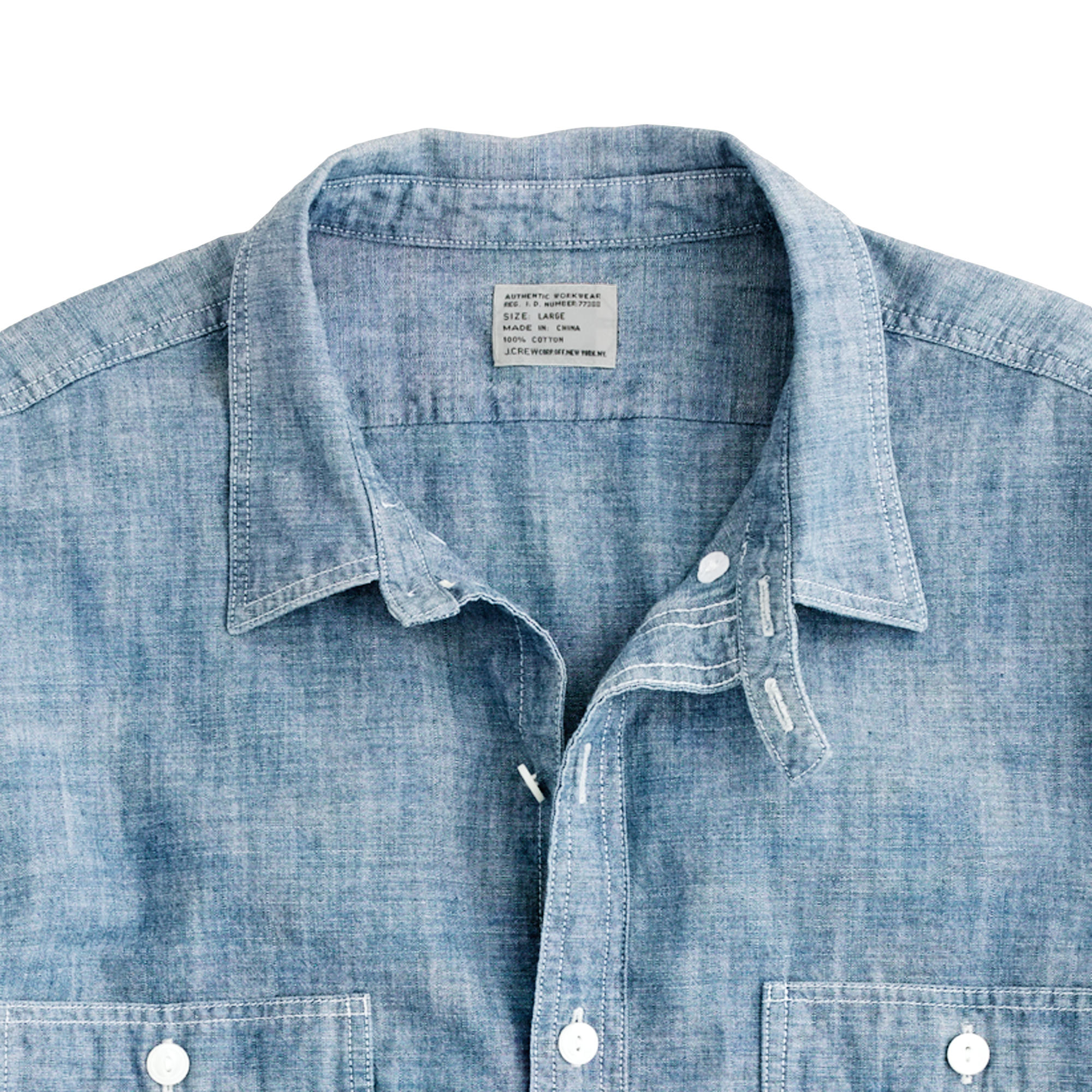 Very Goods | Slim Selvedge Japanese Chambray Utility Shirt : Men's ...