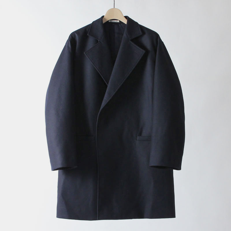 Very Goods | AURALEE LIGHT MELTON OVER COAT NAVY- THIRTY' THIRTY' STORE