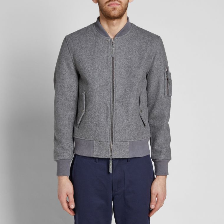 Very Goods Mki Wool Ma 1 Bomber Jacket Grey