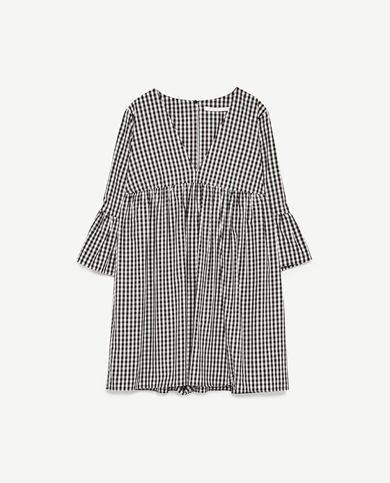 zara checked jumpsuit