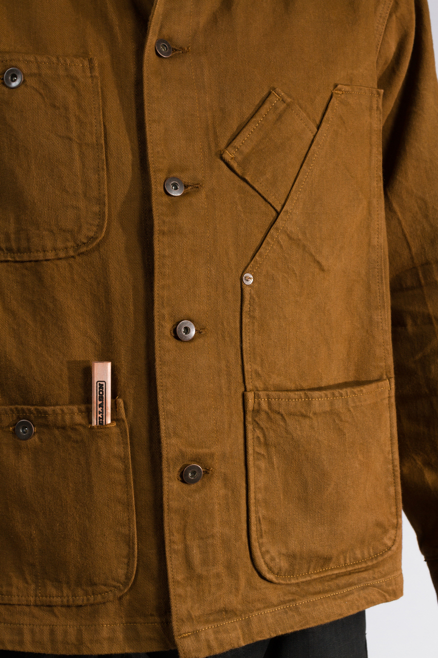 Very Goods | Coverall Jacket - Duck Brown Raw Selvage Denim Jeans