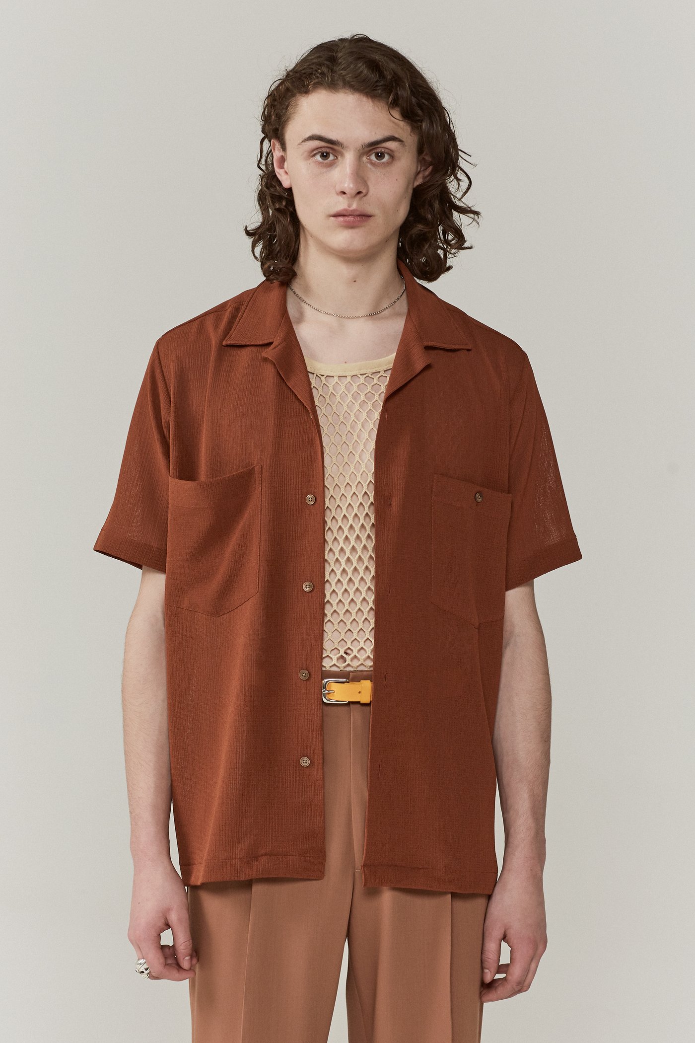 総合福袋 Very Goods SWDN CMMN – Umber Burnt Shirt Collar Camp Dexter | トップス