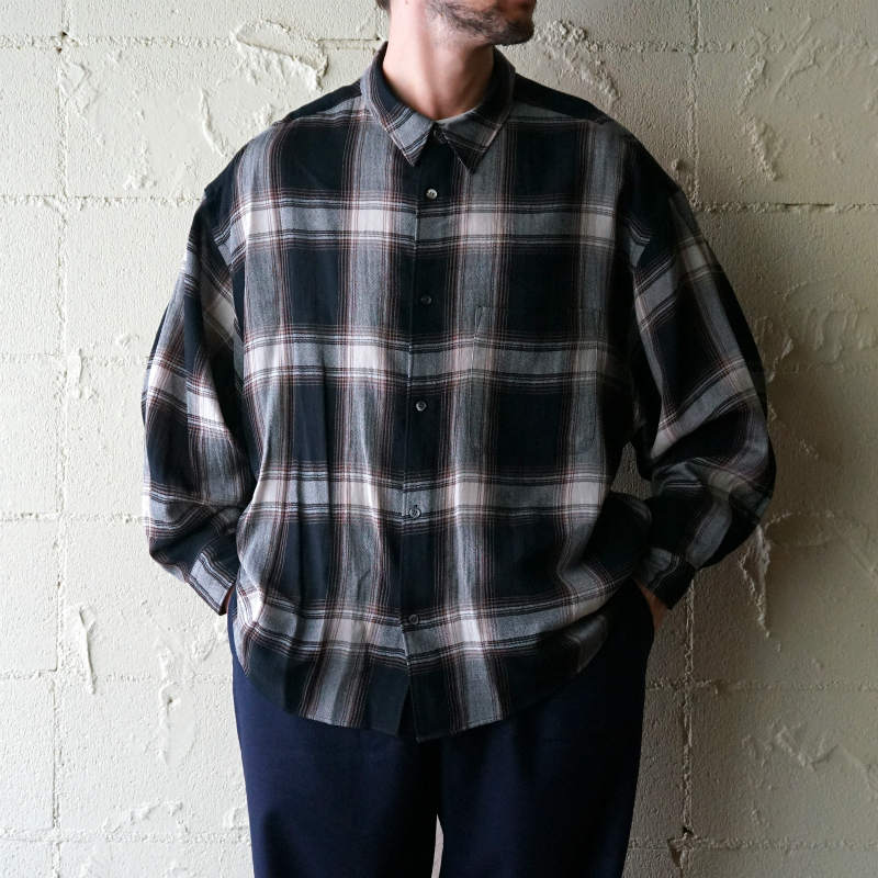 Very Goods | [Graphpaper] Check Regular Collar Big Sleeve Shirt