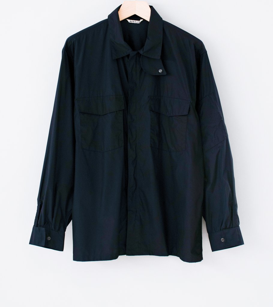 Very Goods | Auralee 'Light Nylon Zip Shirt' (Dark Navy) – C'H'C'M'