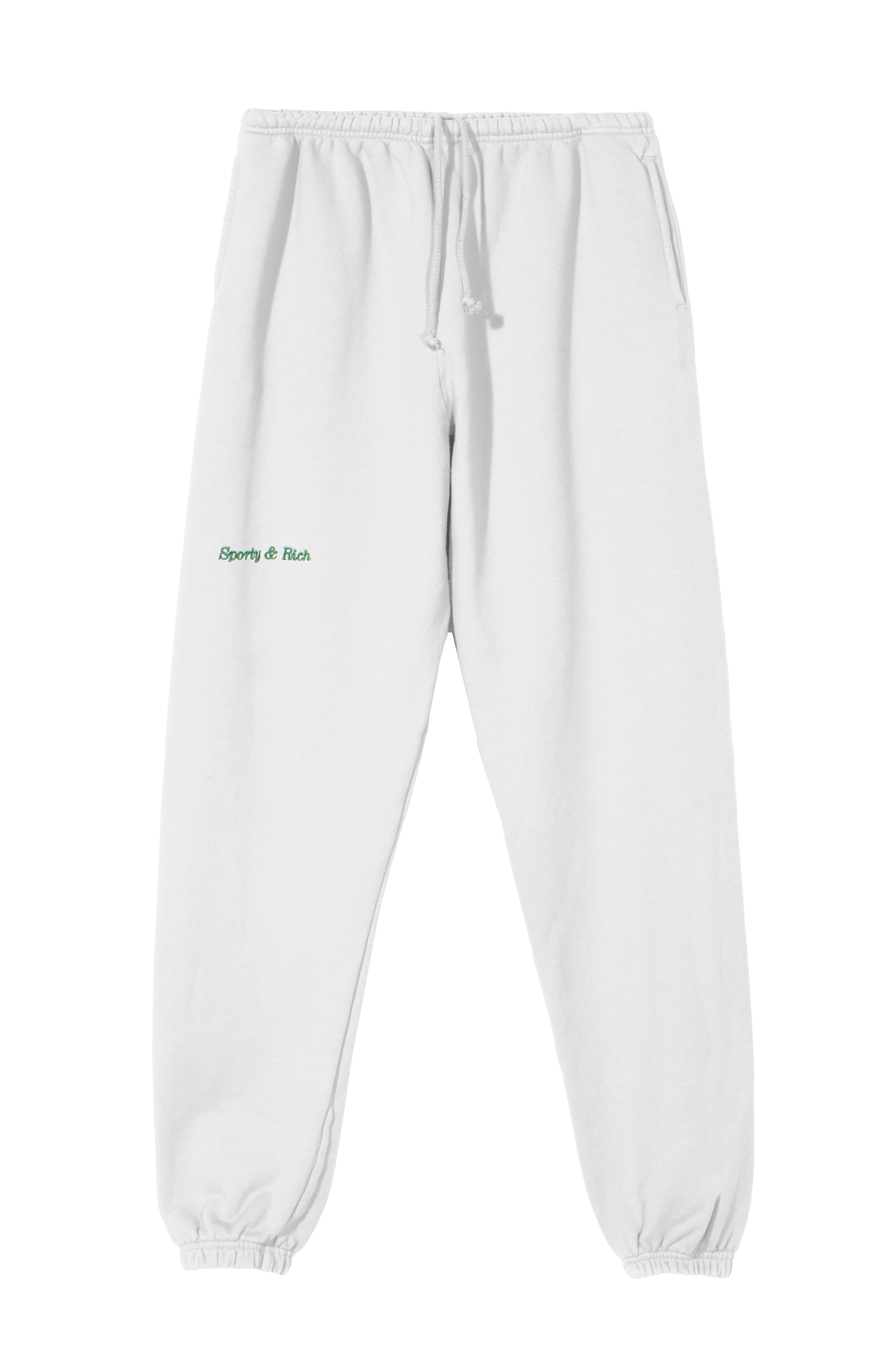 Very Goods | Classic Logo Sweatpants (White) — Sporty & Rich