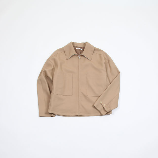 Very Goods | AURALEE WOOL SERGE ZIP-UP BLOUSON #BEIGE [A9AS02WS