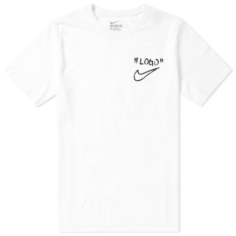 Nike logo tee off white hotsell