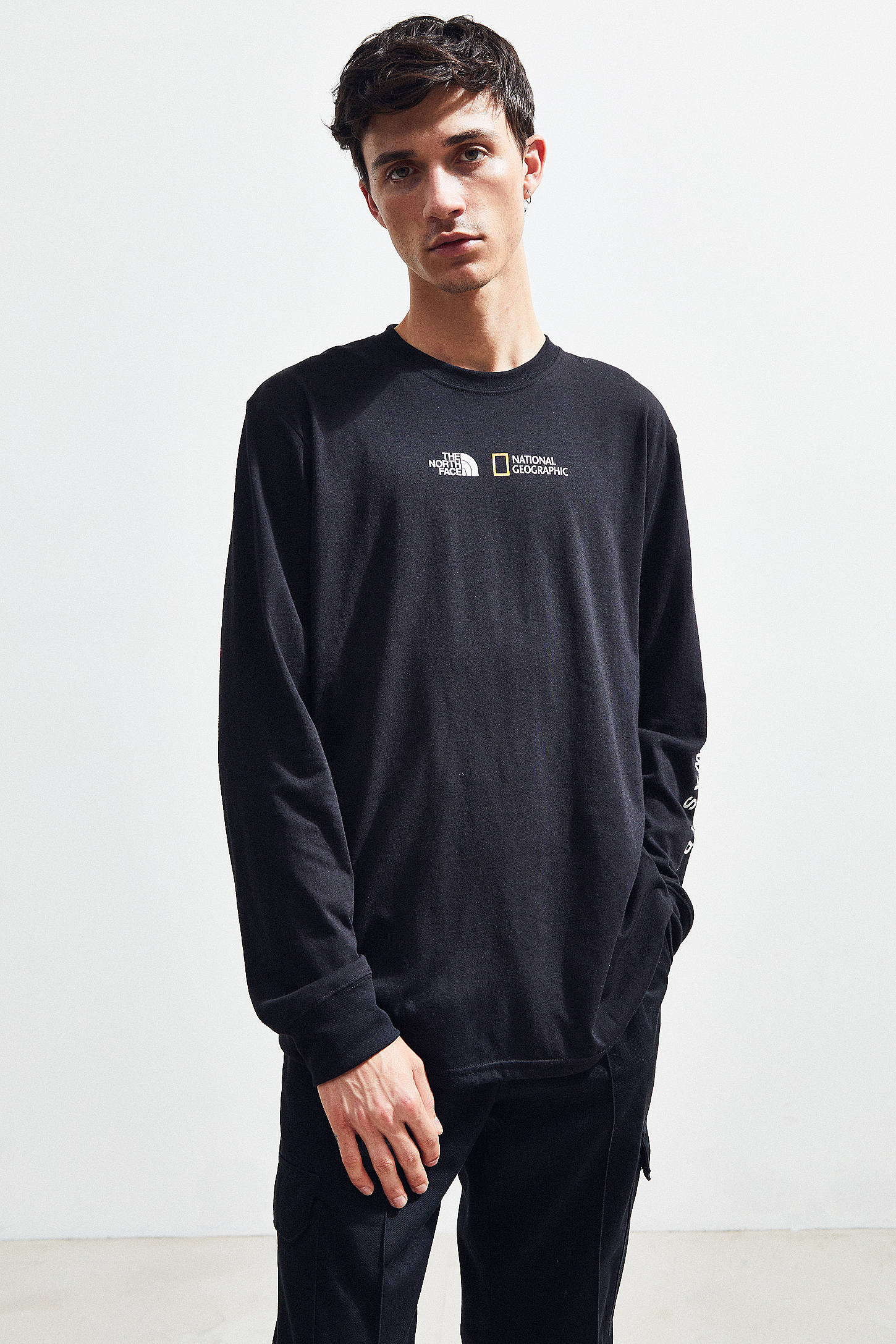 the north face x national geographic bottle source long sleeve tee