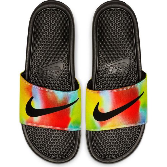 orange nike slides men's