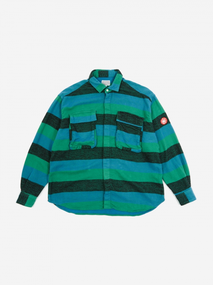 C.E CAVEMPT STRIPE FLANNEL BIG SHIRT