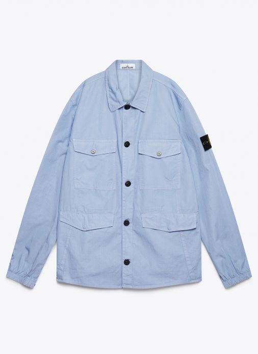 sky blue stone island overshirt