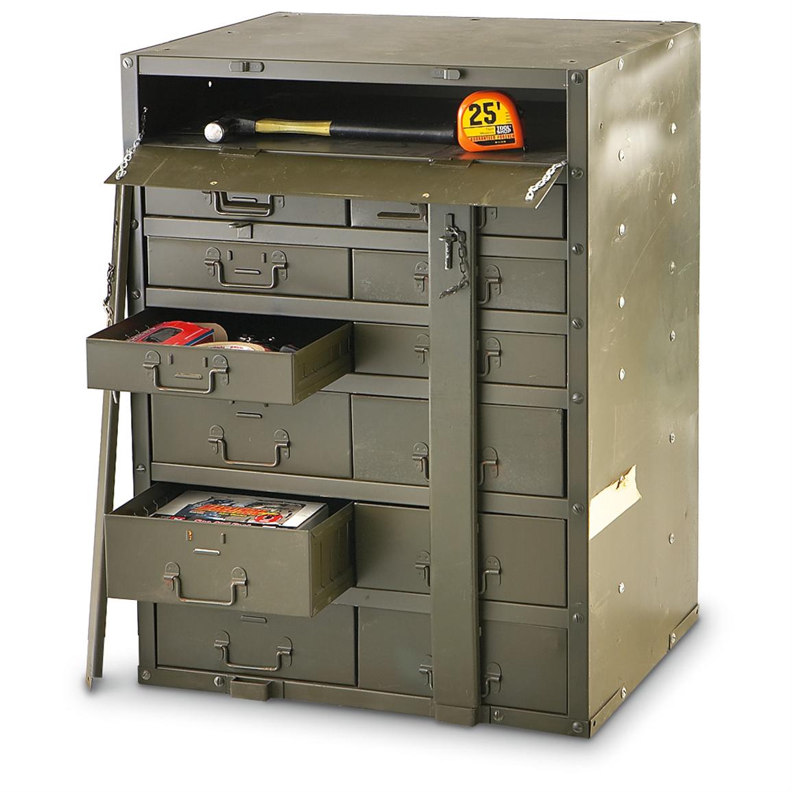 Very Goods | Used U.S. Military Metal Storage Cabinet - 163691, Storage