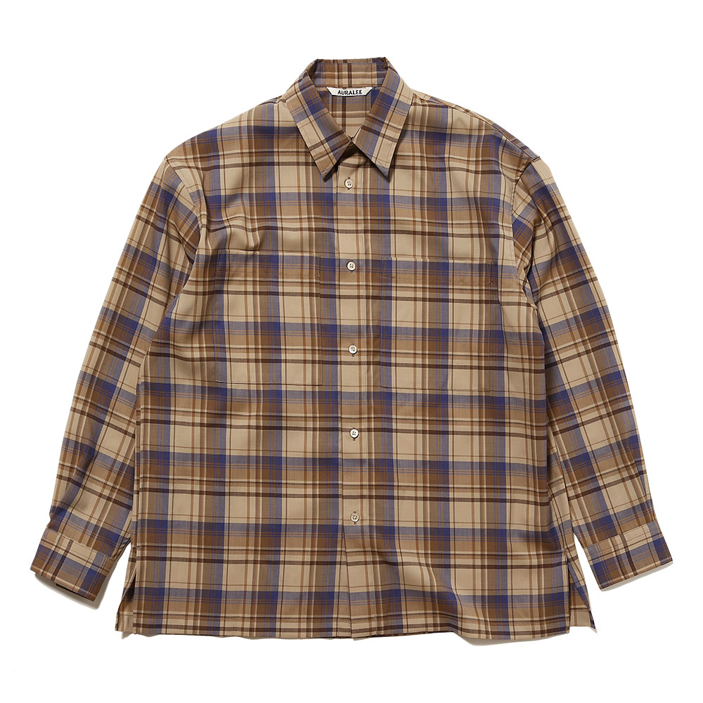 Very Goods | SUPER LIGHT WOOL CHECK SHIRTS BEIGE CHECK / AURALEE / JKPT ...