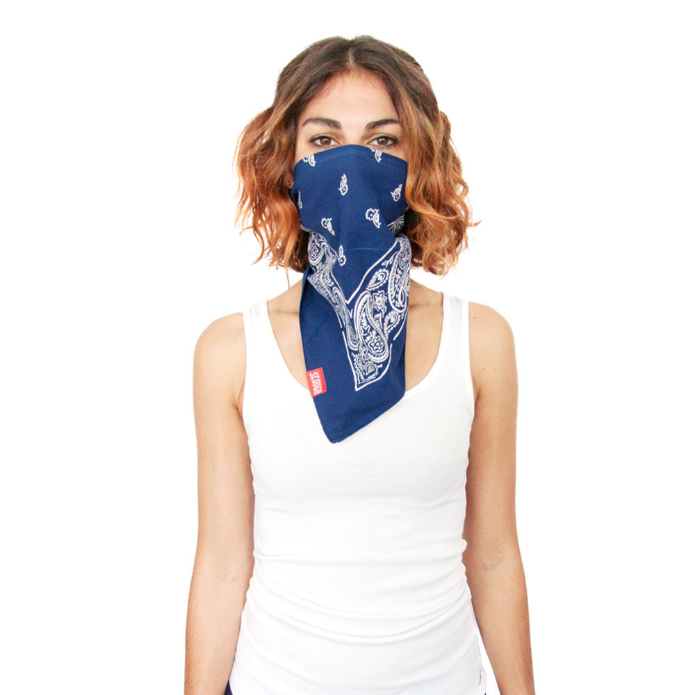 Bandana with hidden filter mask for bikers, biking, riding – Scough