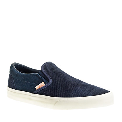 vans slip on sneakers in textured suede