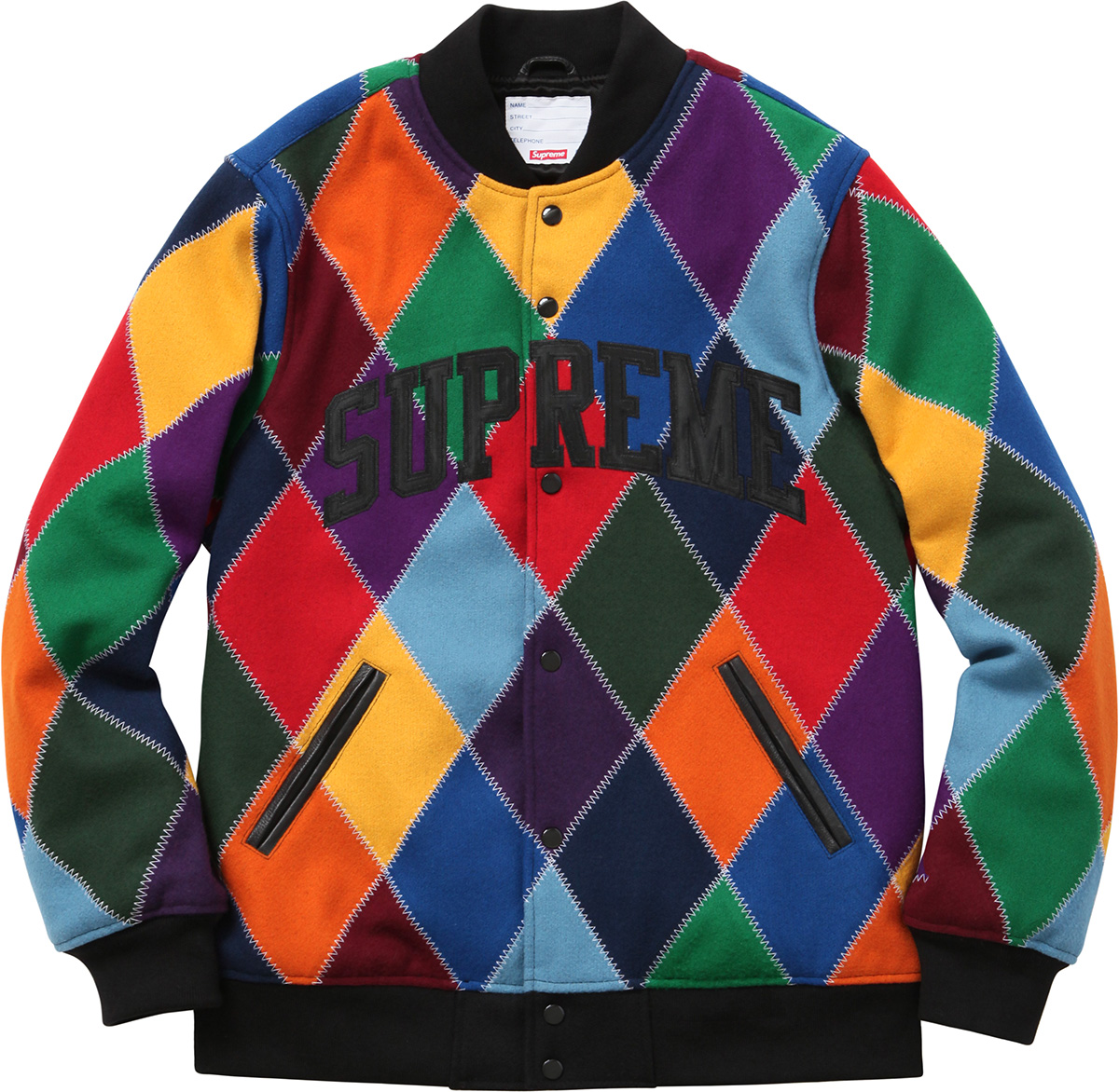 Very Goods | Supreme Harlequin Wool Varsity Jacket Very Goods | Supreme Harlequin Wool Varsity Jacket