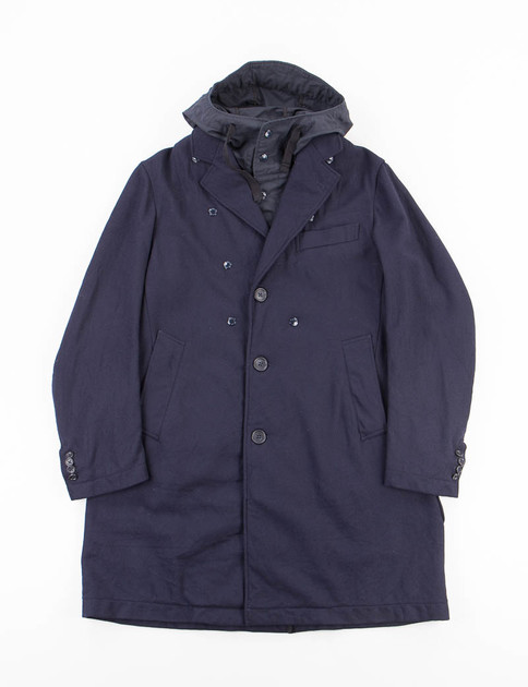 Very Goods | Dark Navy 20oz Melton Chester Coat by Engineered