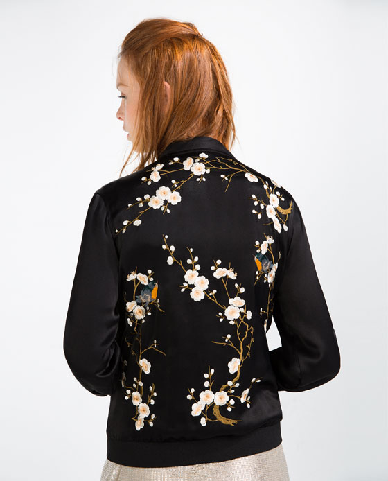 embroidered bomber jacket zara