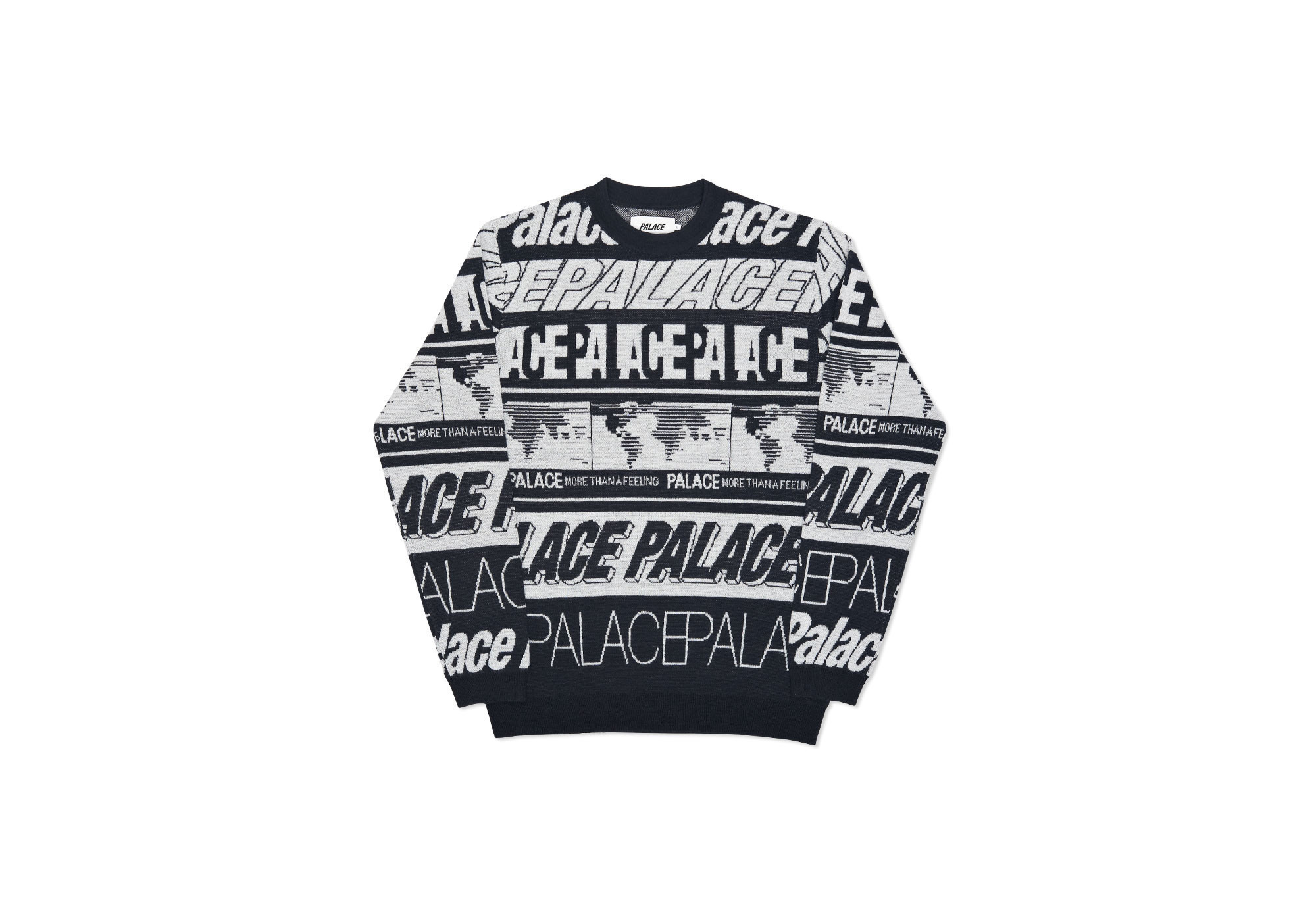Very Goods | MULTI FONT KNIT BLACK / WHITE | Palace Skateboards