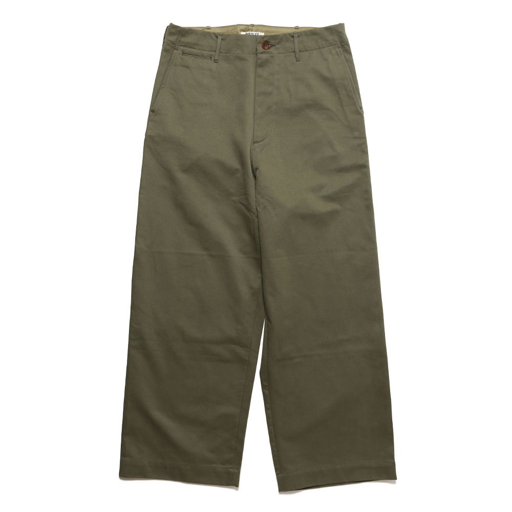 Very Goods | WASHED FINX POLYESTER CHINO WIDE PANTS OLIVE