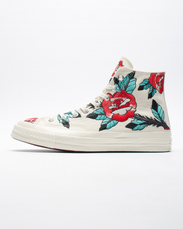 rose embroidered converse