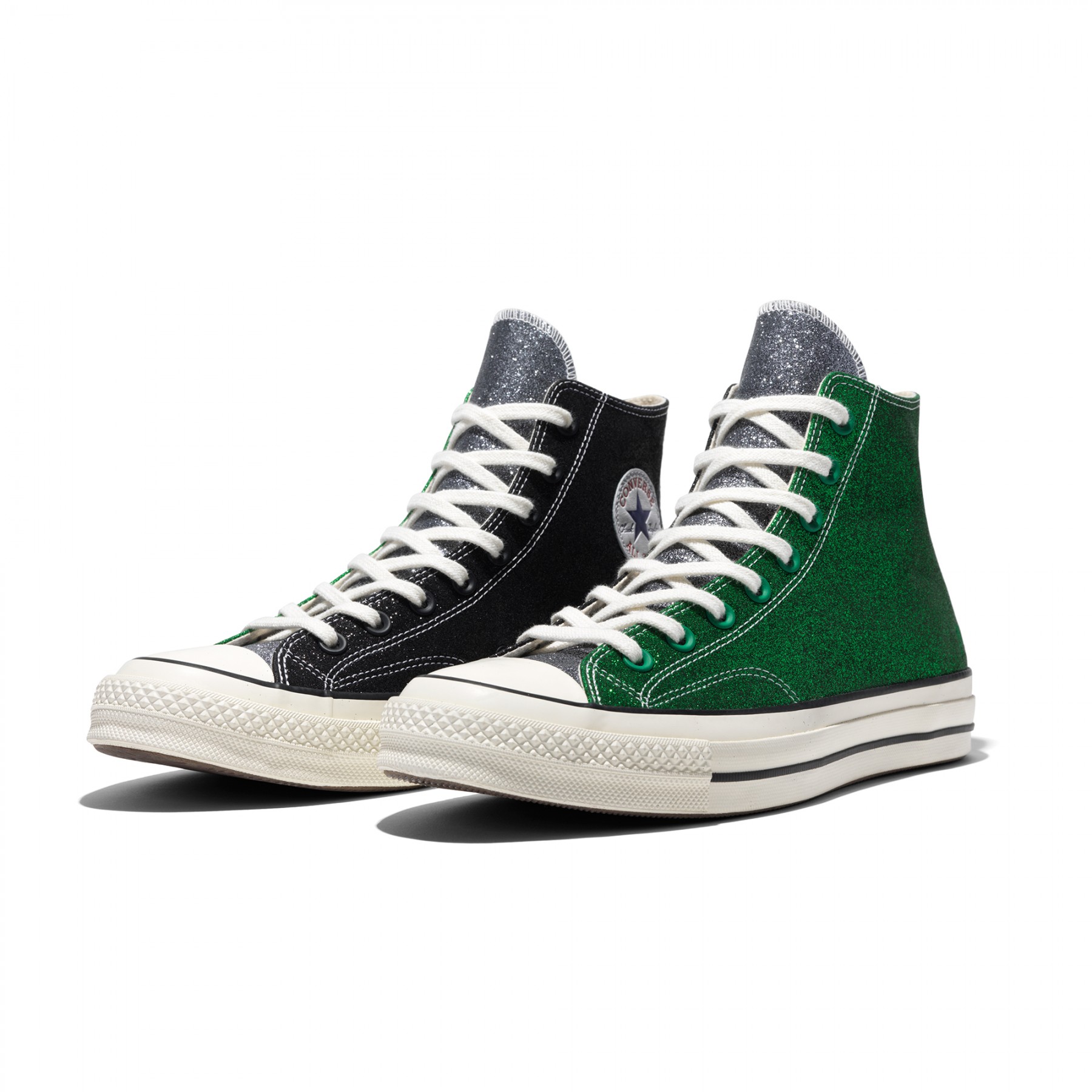 black and green converse