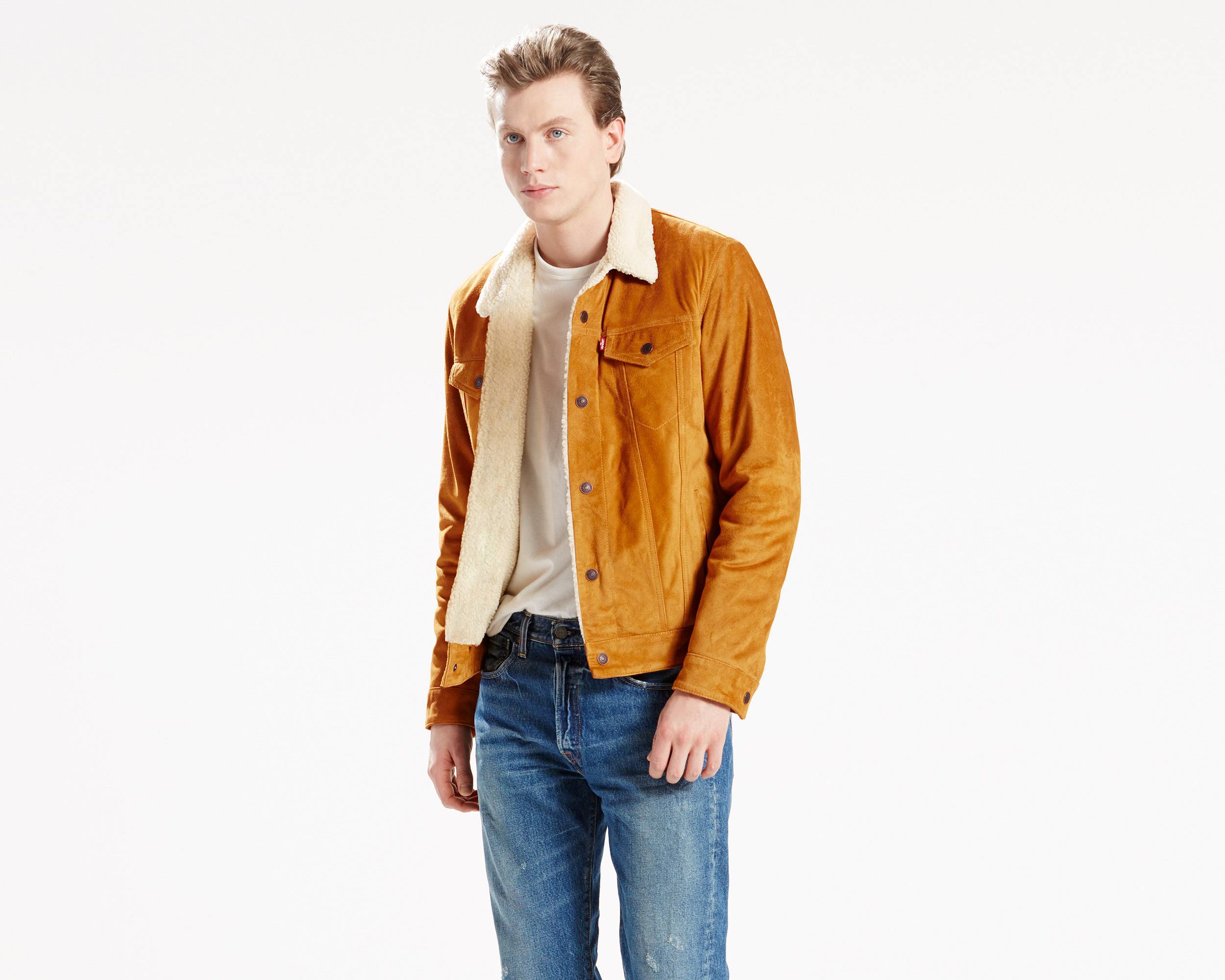 Levis suede sherpa trucker on sale jacket