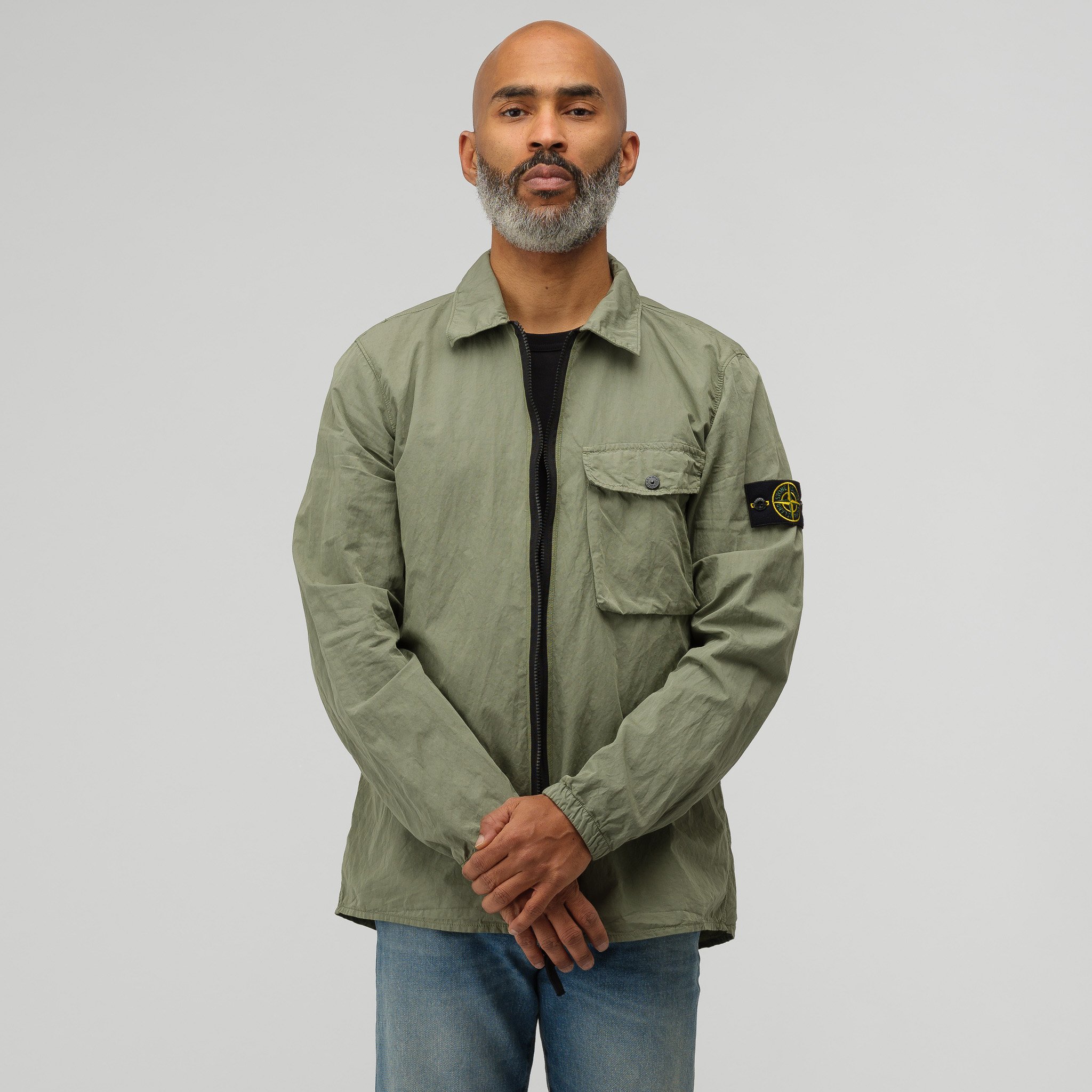 Very Goods | Stone Island 13108 Shirt Jacket in Sage Green Very Goods | Stone Island 13108 Shirt Jacket in Sage Green