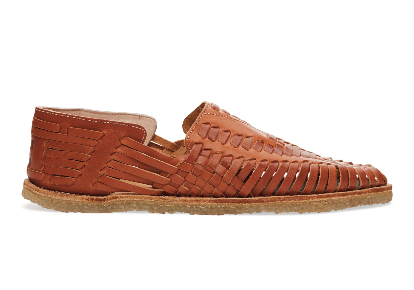 Very Goods | Cognac Full Grain Leather Men's Huaraches | TOMS